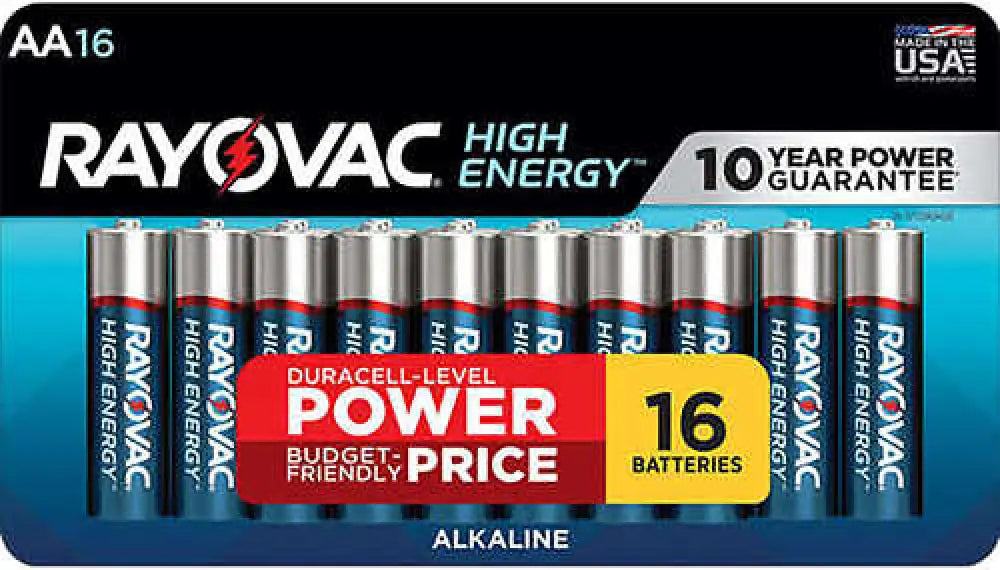 Rayovac Aa High Energy Alkaline Batteries Silver/blue 1.5 Volts 2,700 Mah (16) Single Pack - 81516lt03