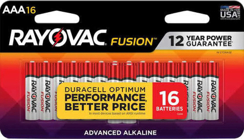 Rayovac Aaa High Enregy Alkaline Batteries Silver/blue 1.5 Volts 1,123 Mah (16) Single Pack - 82416t02