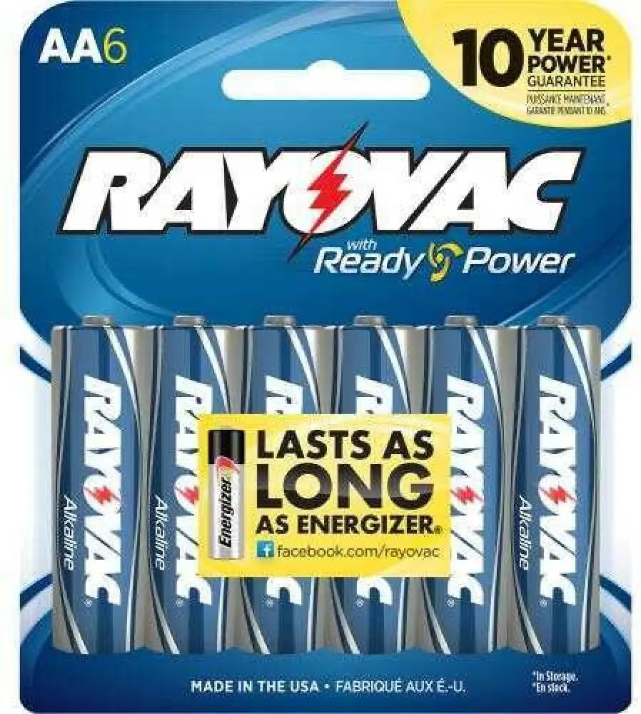Rayovac / Spectrum Rayovac/spectrum 6 Pack Carded Alkaline Aa Batteries Md: 8156e