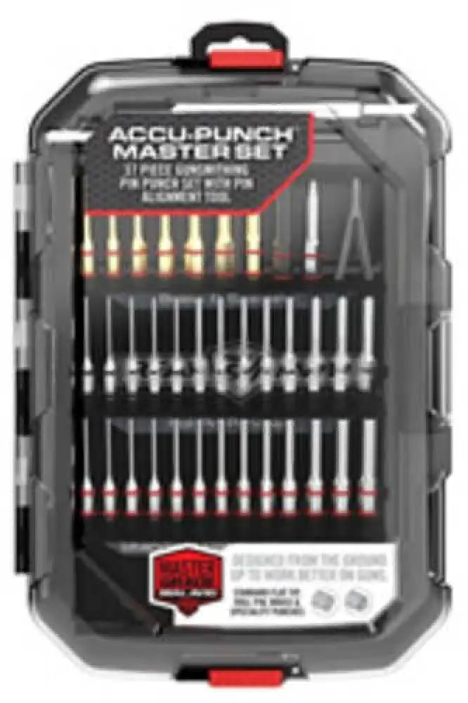 Real Avid Accu-punch Master Set 37 Piece Punch Includes 13 Nickel Plated Flat Tip Punches Roll Pin - Avmaps