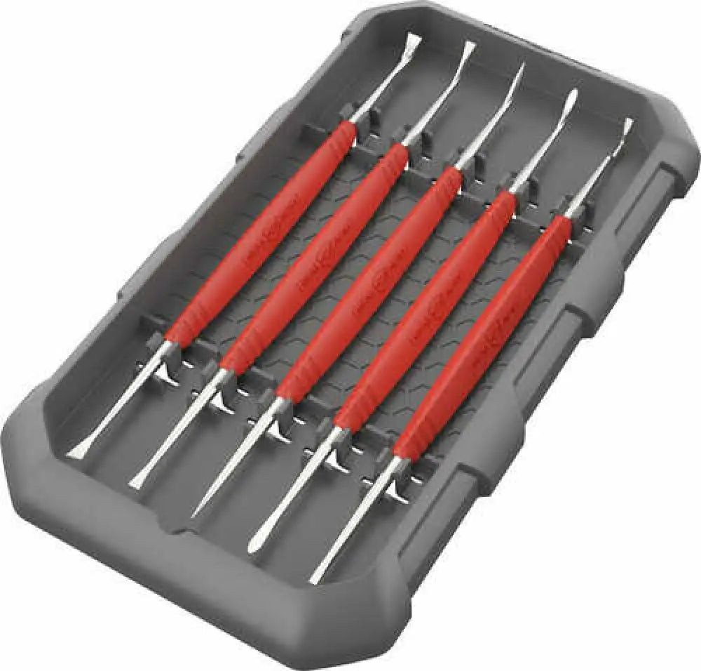 Real Avid Avagsps Accu-grip Steel Picks Double Sided Red Rubber Grips (5 Pieces)