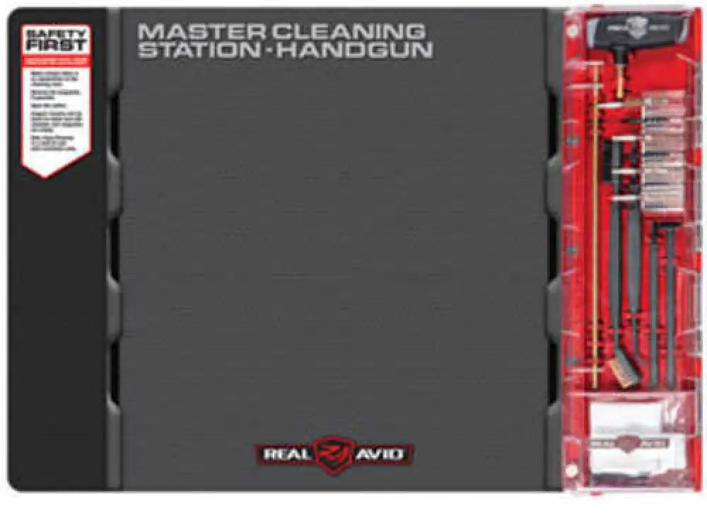 Real Avid Master Cleaning Station Handgun Kit for.22.357.38.40.45 9mm Deluxe Gun Mat with Set of - Avmcs-p