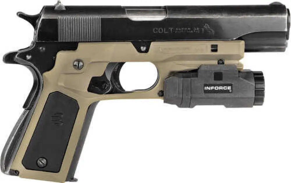 Recover Tactical Frame Grip Tan Polymer with Interchangeable Black & Panels for Standard 1911 - Cc3p-0201
