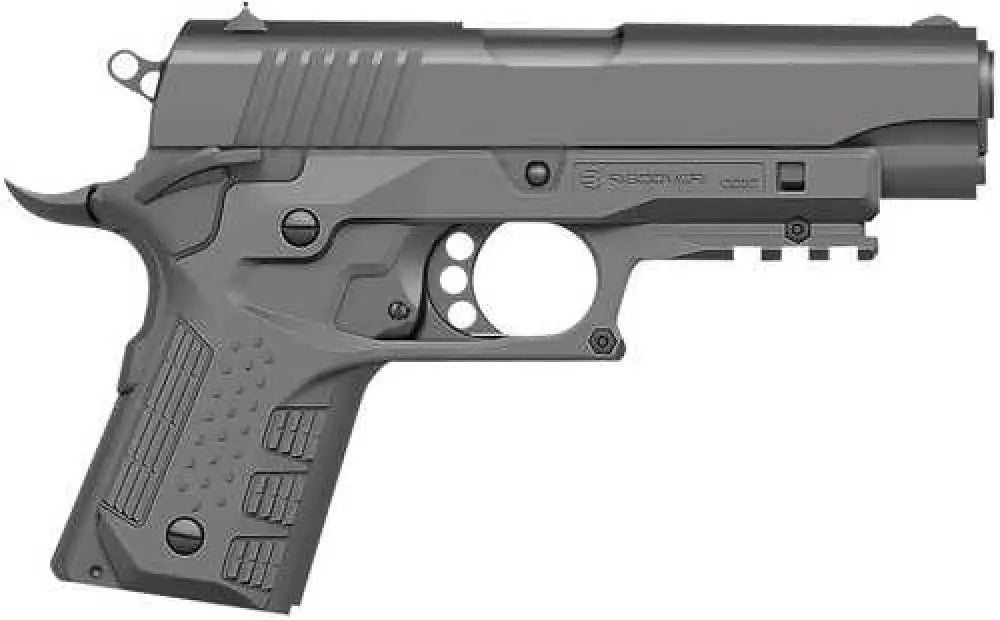 Recover Tactical Grip & Rail System Gray Polymer Picatinny for Compact 1911 - Cc3c-04