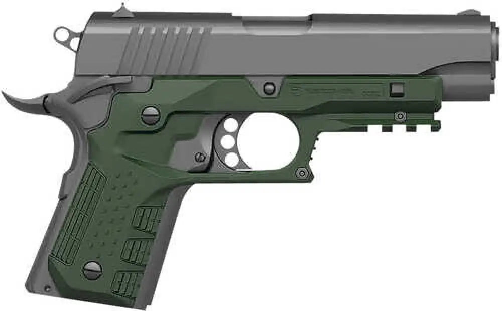 Recover Tactical Grip & Rail System Green Polymer Picatinny for Compact 1911 - Cc3c-03