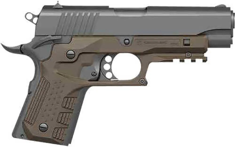 Recover Tactical Grip & Rail System Tan Polymer Picatinny for Compact 1911 - Cc3c-02