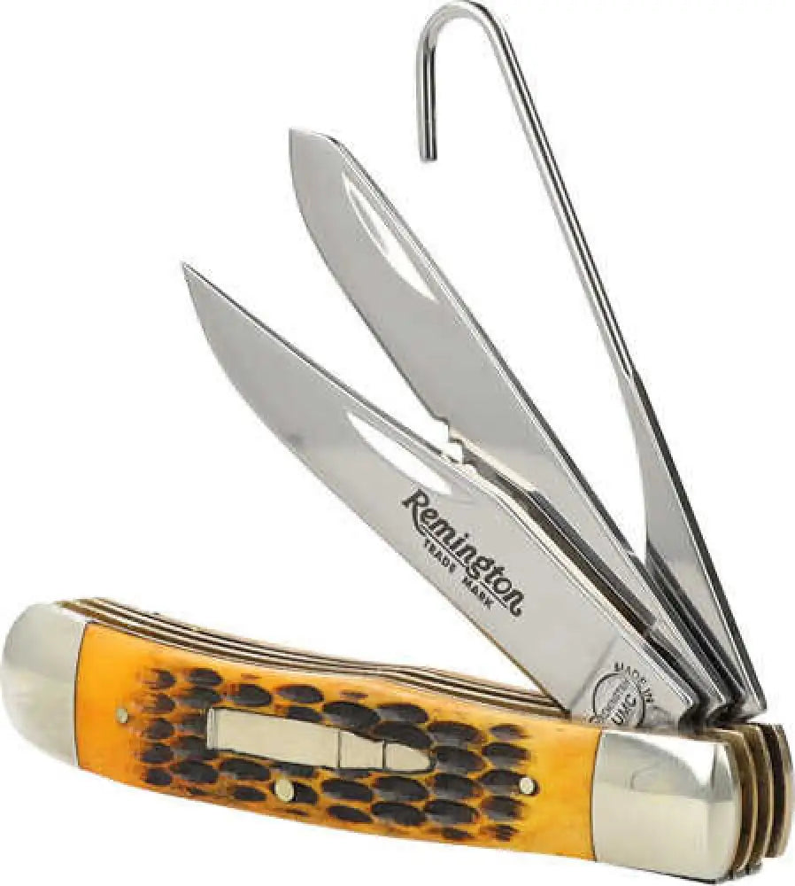 Remington 2024 Bullet Knife W/jigged Bone Handle - R15696