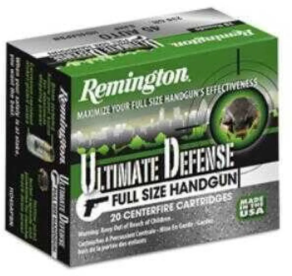 Remington Ultimate Defense 9mm Luger Ammunition – 124 Grain Jacketed Hollow Point - Handgun Ammo