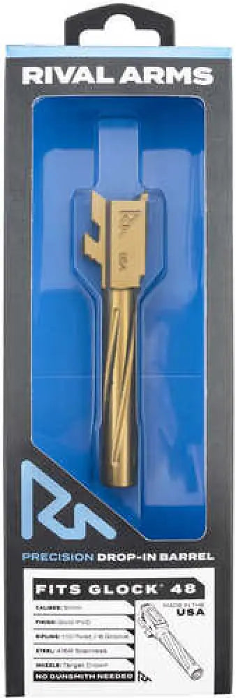 Rival Arms Barrel for Glock 48 Models 9mm Luger Gold Finish - Ra-ra20g801e