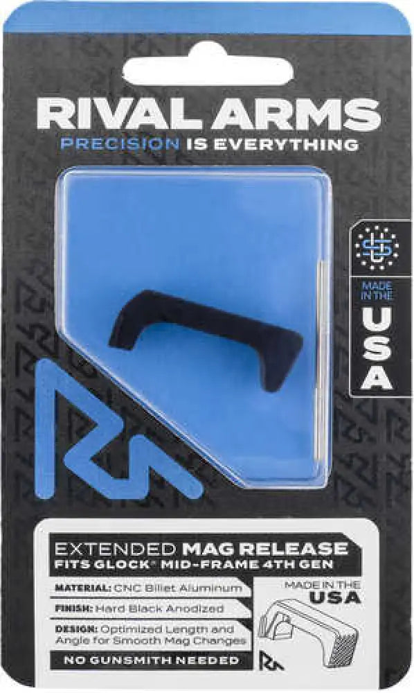 Rival Arms Extended Mag Release Compatible with for Glock Gen 4 Black Anodized - Ra72g002a
