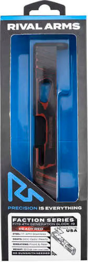 Rival Arms Faction Series Slide A1 with Docter Cut Cerakote Ready Red 17-4 Stainless Steel for Glock 19 Gen