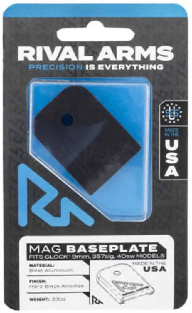 Rival Arms Slide Back Cover Plate Compatible with for Glock 17/19 Gen 3-4 Aluminum Black Anodized - Ra43g001a