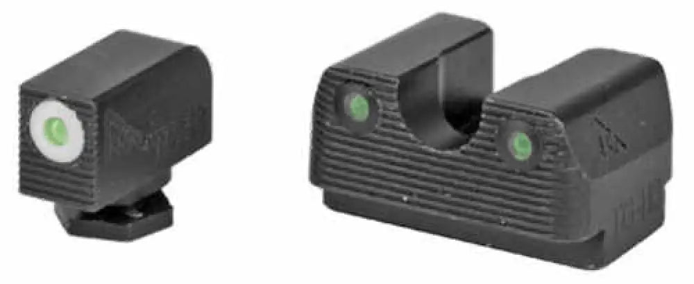 Rival Arms Tritium 3 Dot Front/rear Green Night Sight for Glock 17/19 White Ring Black Nitride Quench-polish - Ra1b231g