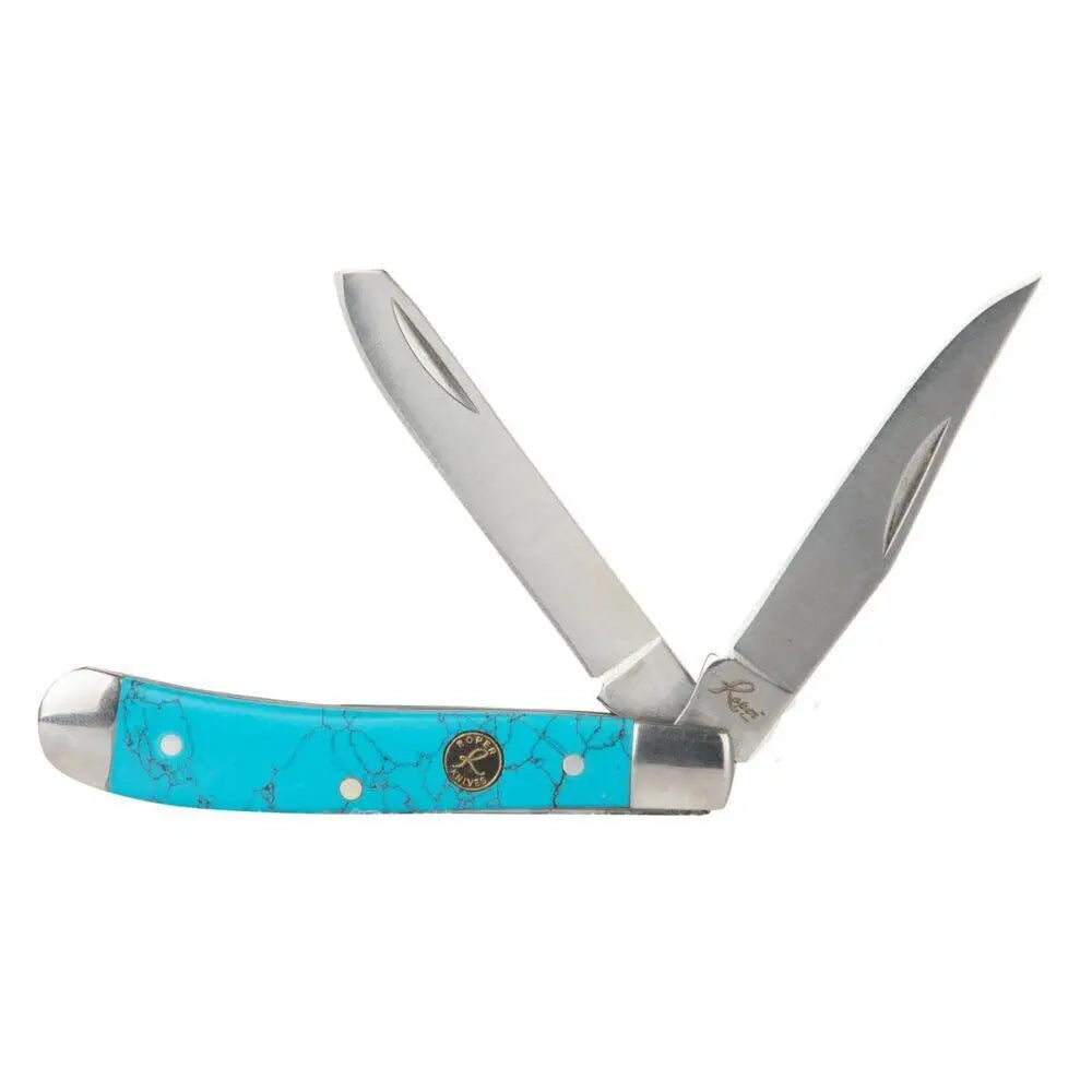 Rock Ridge Outdoors Knives Abkt Roper Peanut Knife 2 Blades Turquoise Buy at Faith and Freedom