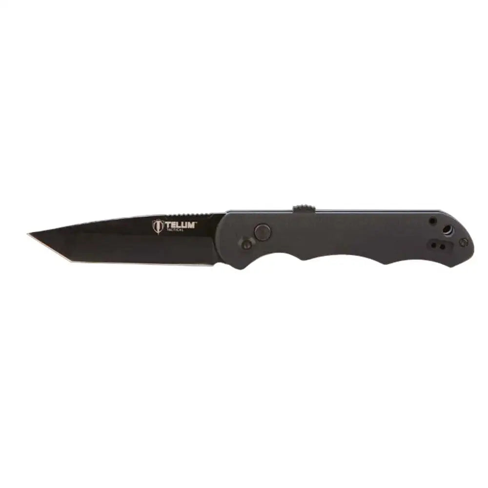 Rock Ridge Outdoors Knives Telum Aftershock Tactical Automatic Knife 3-1/2’’ Tanto Blade Black Buy at Faith and Freedom