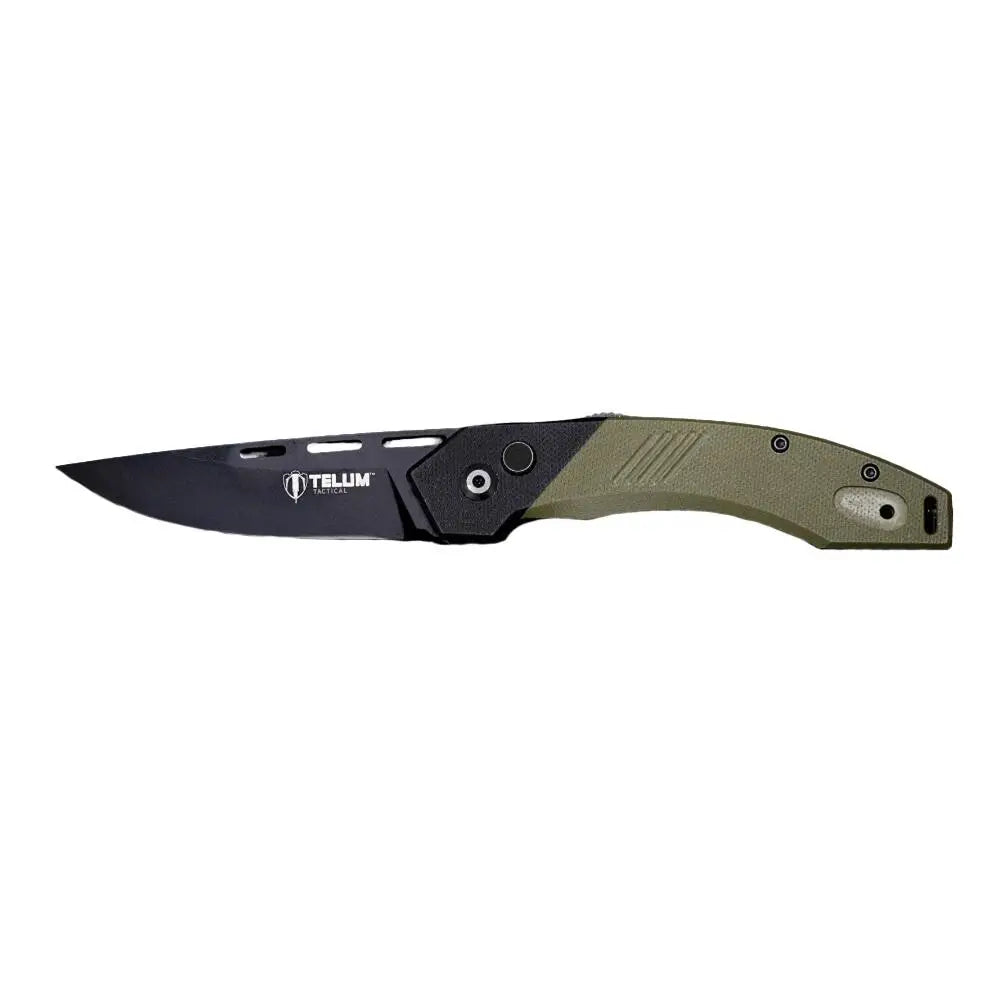 Rock Ridge Outdoors Knives Telum Scorch Tactical Automatic Folding Knife 3-1/2’’ Drop Point Blade Od Green Buy at Faith