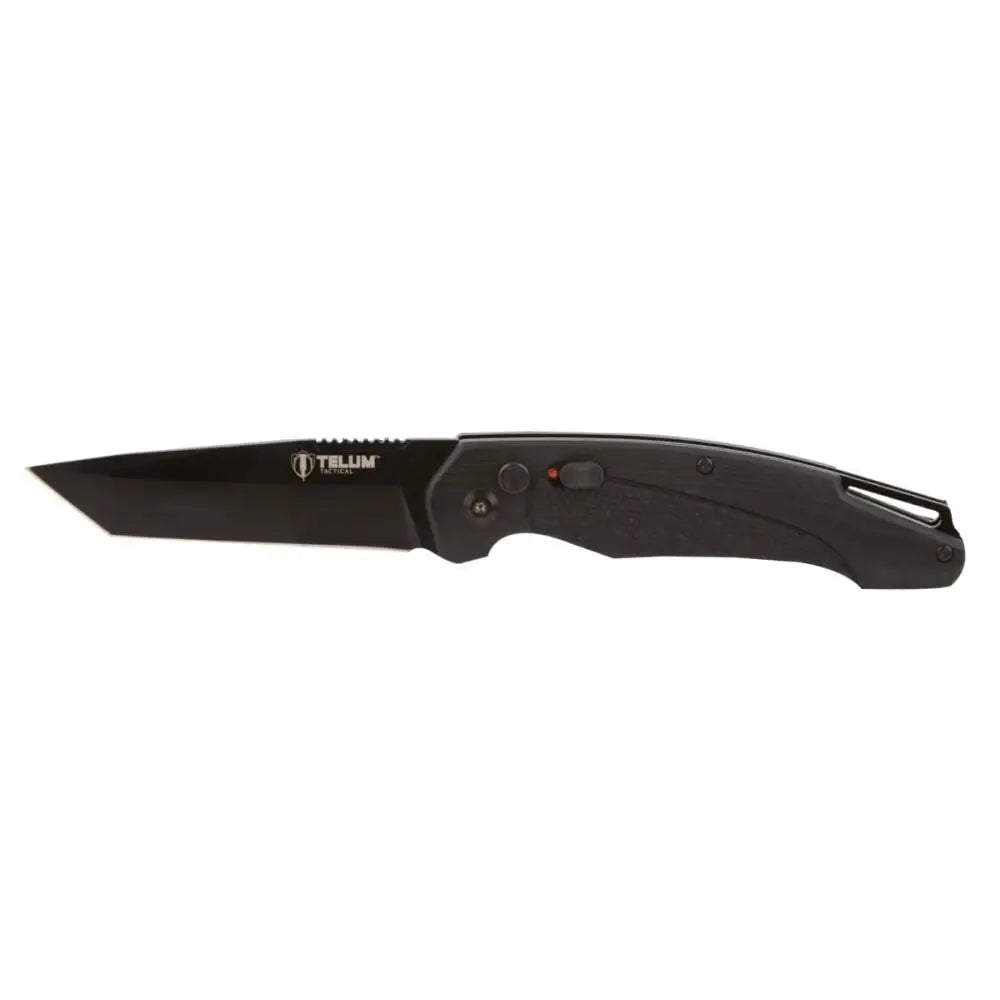 Rock Ridge Outdoors Knives Telum Titan Tactical Automatic Folding Knife 4’’ Tanto Blade Black Buy at Faith and Freedom