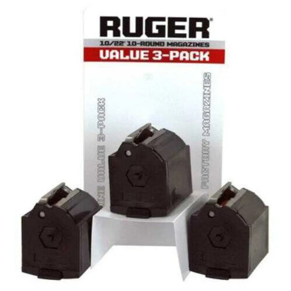 Ruger Magazine 10/22.22lr 10-rounds Black Plastic 3pack - 90451