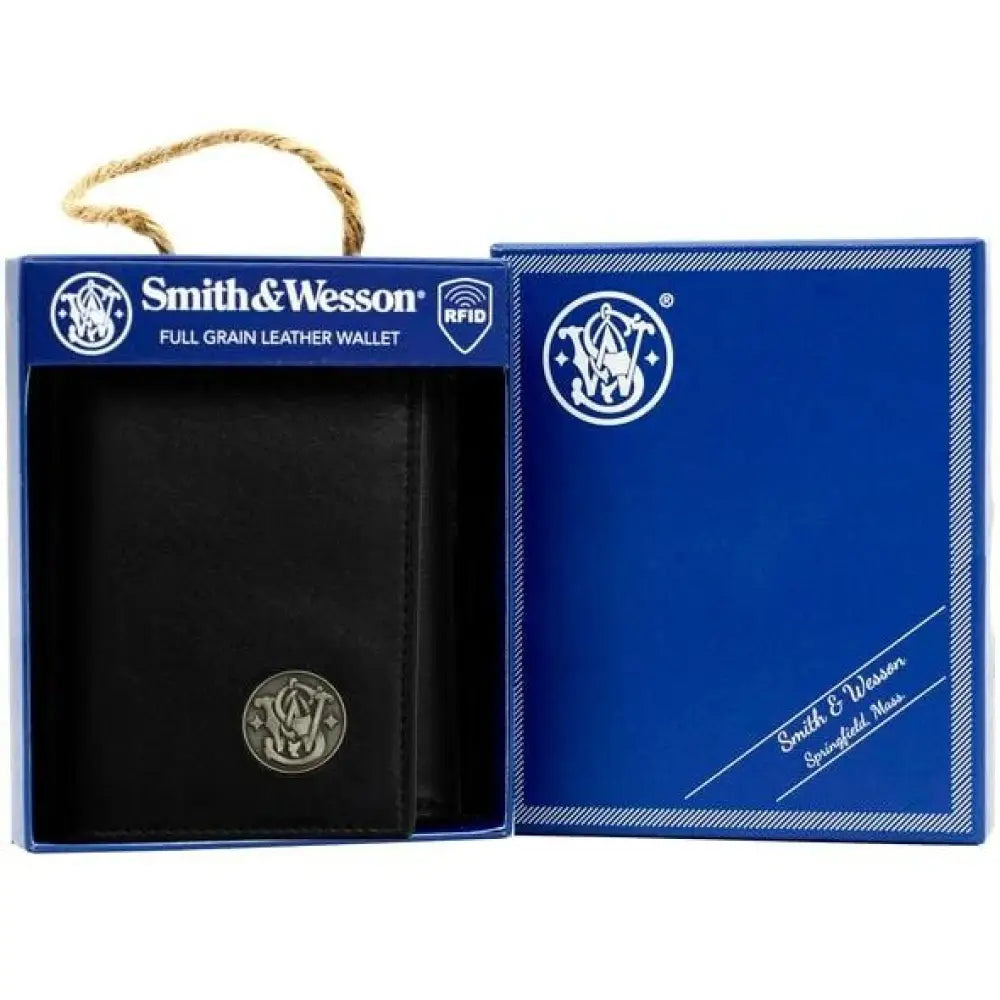 Rugged Rare Bags & Packs Smith Wesson Tri-fold Wallet Black Buy at Faith and Freedom Outdoors