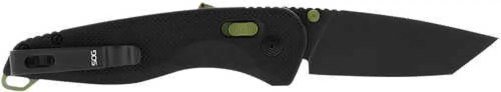 S.o.g Aegis at 3.13’’ Folding Drop Point Plain Titanium Nitride Cryo D2 Steel Blade Grn Black W/moss Accents