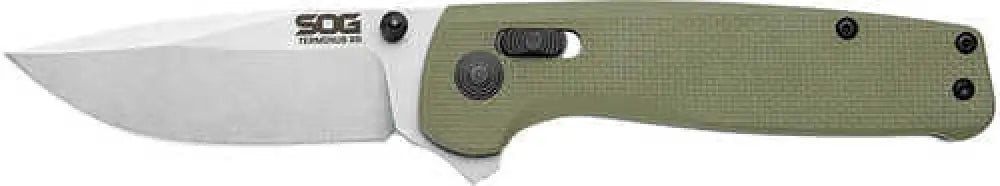 S.o.g Terminus Xr 2.95’’ Folding Plain Clip Point Black Hardcased Bd1 Steel Blade/olive Drab Textured G10 Ha