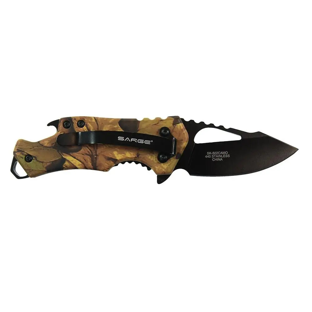 Sarge Knives & Edged Tools|knives Camo Fuse Folding Knife 2-3/8’’ Drop Point Blade Buy at Faith and Freedom Outdoors