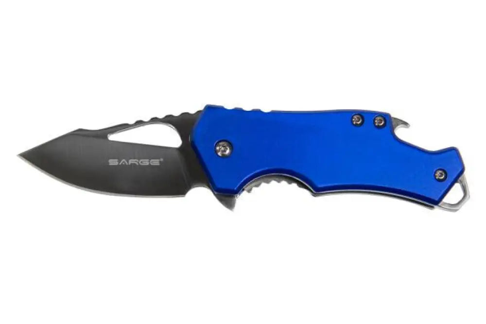 Sarge Knives & Edged Tools|knives|knives Tools Blue Fuse- Pocket Knife Bottle Opener Buy at Faith and Freedom Outdoors