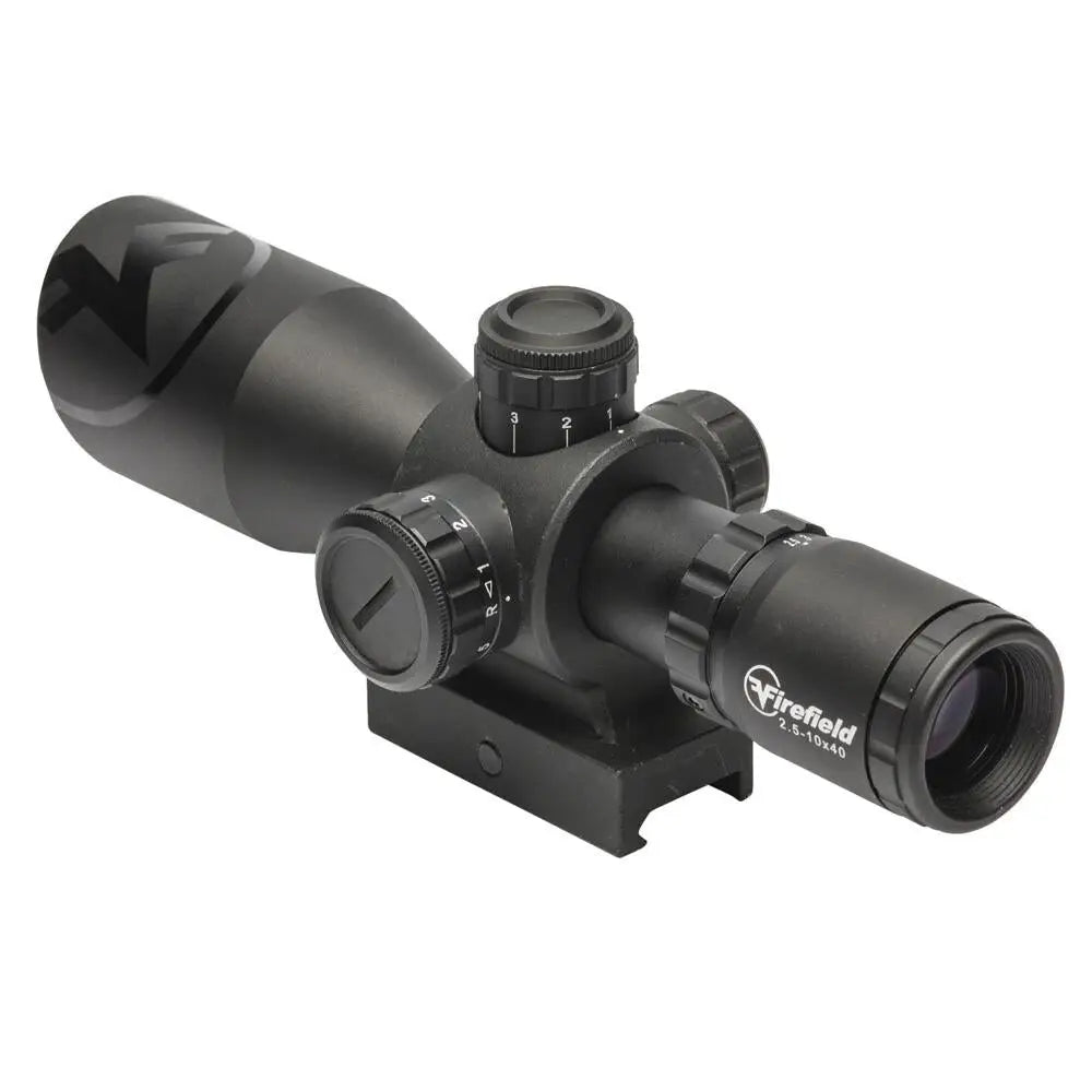 Sellmark Corporation Centerfire Scopes Firefield Barrage Rifle Scope - 2.5-10x40mm Illuminated Mil-dot Reticle Black