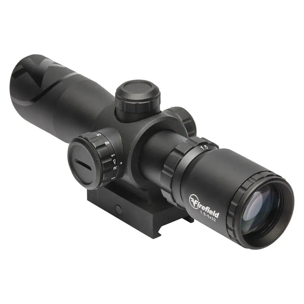 Sellmark Corporation Centerfire Scopes Firefield Barrage Rifle Scope - 1.5-5x32 Illuminated Mil Dot Reticle Black Matte