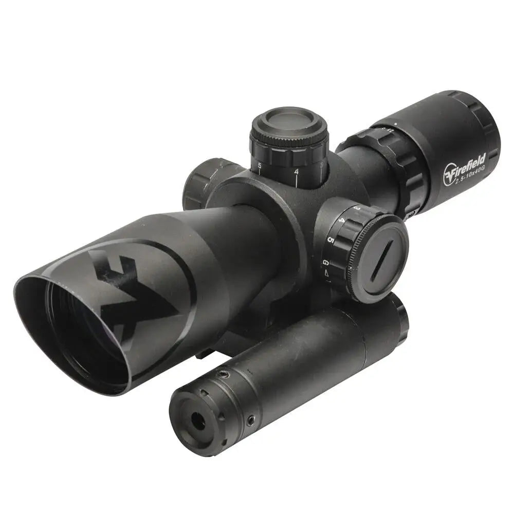 Sellmark Corporation Centerfire Scopes Firefield Barrage Rifle Scope - 2.5-10x40mm Green Laser Buy at Faith and Freedom