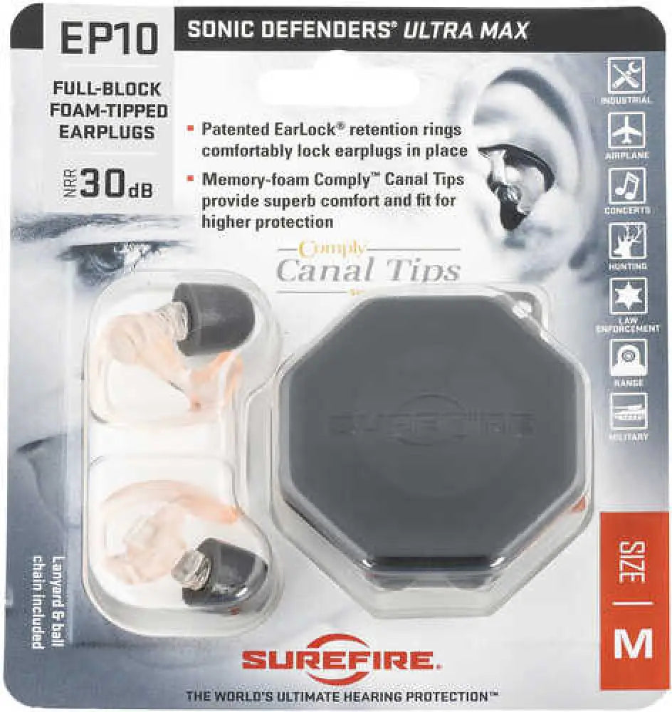 Sf Ep10-mpr Full Block Earplugs Md Clear - Ep10mpr
