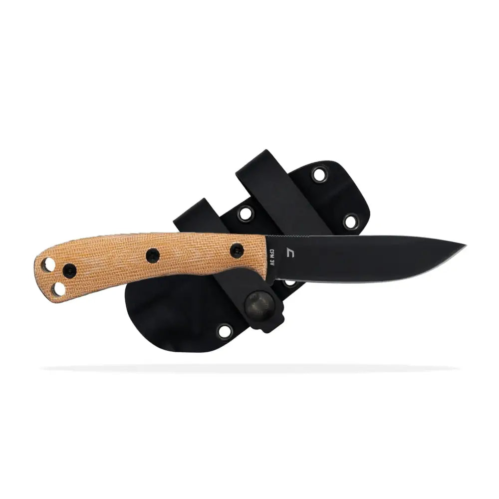 Shield Arms Knives Ascent Fixed Knife 3-3/5’’ Black Drop Point Blade Brown Buy at Faith and Freedom Outdoors