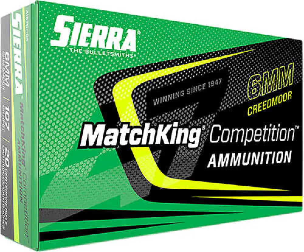 Sierra 6mm Creedmoor 107 Hpbt Matchking Ammo - 20 Rounds - Grain / Full Metal Jacket - Rifle