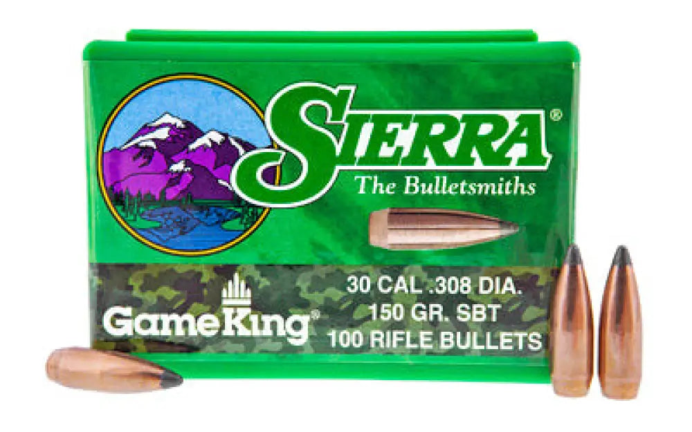 Sierra Gameking.308 150gr 100ct Buy at Faith and Freedom Outdoors - Bullets - Spitzer Boat Tail