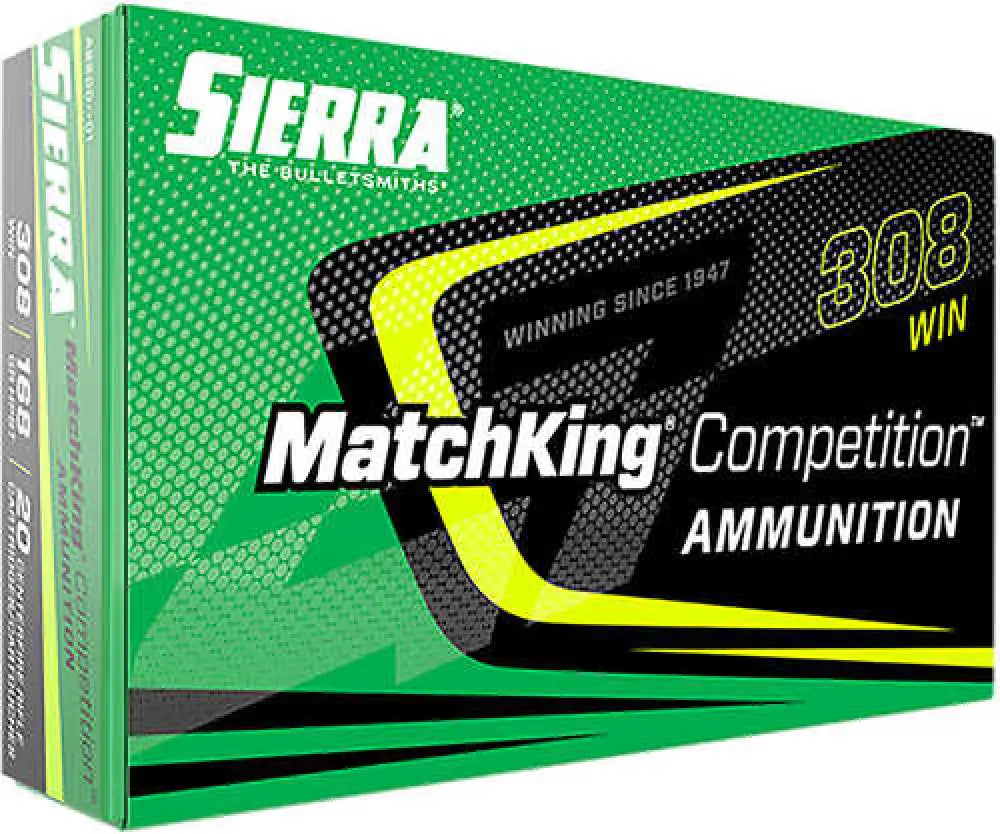 Sierra Matchking Competition 308 Win 168 Gr Bthp Ammo 20 Round Box - Winchester / Grain / Hollow Point - Rifle