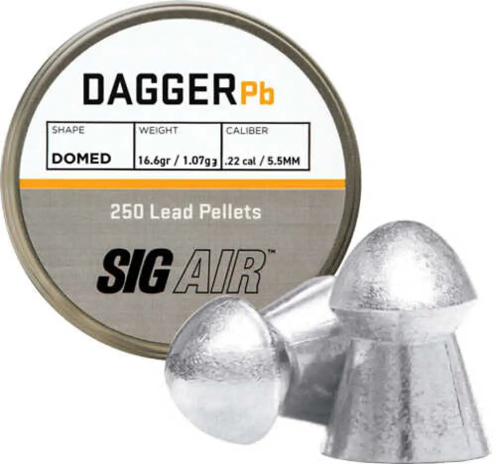 Sig Pellets.22 Dagger Domed 16.60gr Lead Alloy 250 Ct. - Air-ammo-dpb-22