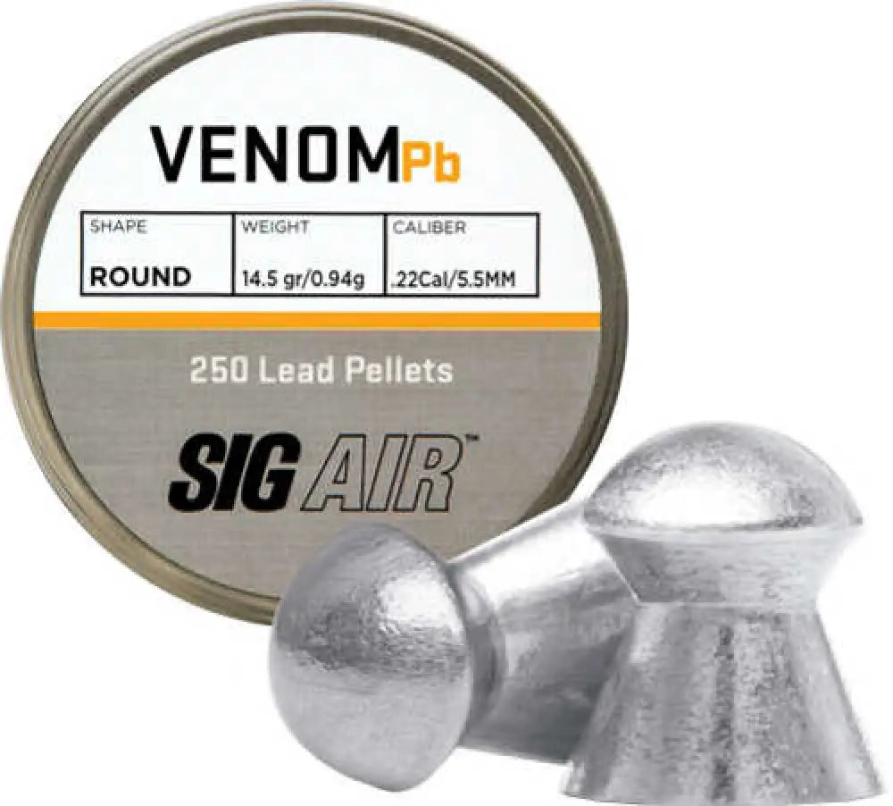 Sig Pellets.22 Venom 14.5gr Round Lead Alloy 250 Ct. - Air-ammo-vpb-22