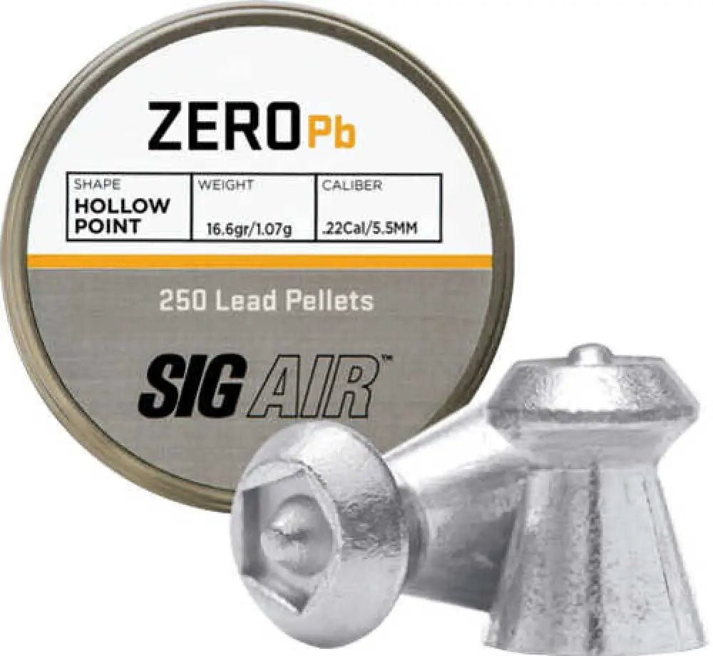 Sig Pellets.22 Zero 16.6gr Hp Tip Lead Alloy 250 Ct. - Air-ammo-zpb-22