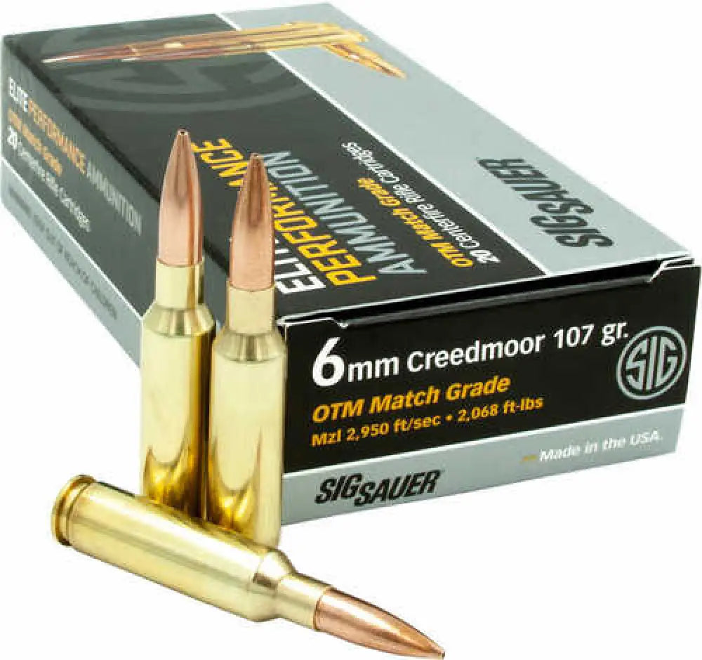 Sig Sauer Elite Match Grade 6mm Creedmoor 107gr Otm Ammo - 107 Grain / Hollow Point - Rifle