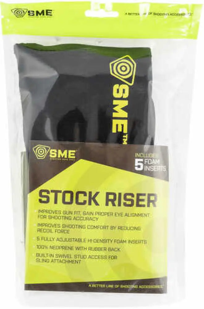 Sme Rifle Stock Riser Adjustable Cheek Comb Neoprene Black - Sme-rsr