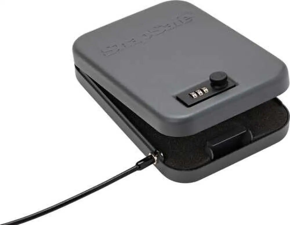 Snapsafe Lock Box Large 9.5’’ x 6.5’’ 1.75’’ Combination 16 Gauge Steel Cable Included Black Finish 75230
