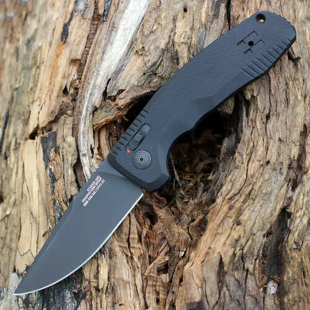 Sog-15-38-01 Sog-tac Auto 3.43’’ Folding Plain Black Tini Cryo D2 Steel Blade Micro-textured Anodized Aluminu