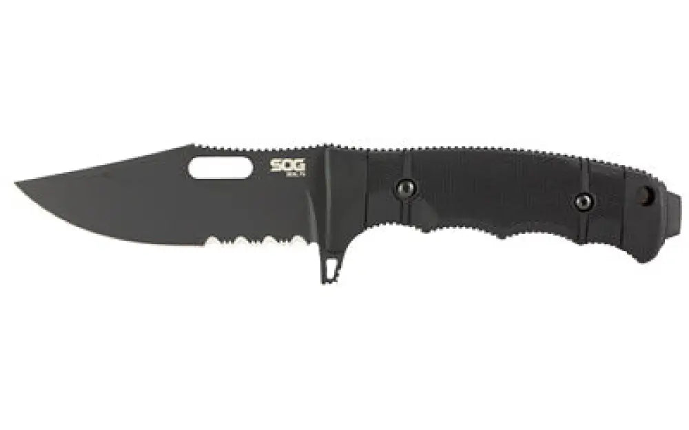 Sog Seal Fx Partially Srted 4.3’’ Black Buy at Faith and Freedom Outdoors - Fixed Blade Knives - Knife