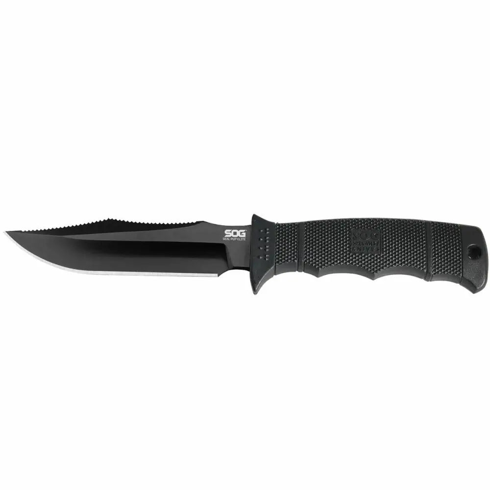 Sog Specialty Knives & Edged Tools|knives Sog Seal Pup Elite Knife 4.85’’ Blade Black with Nylon Sheath Buy at Faith