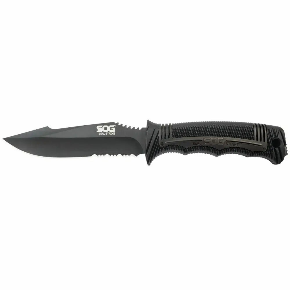 Sog Specialty Knives & Edged Tools|knives Sog Seal Strike Knife 4.9’’ Partially Serrated Blade Black Buy at Faith