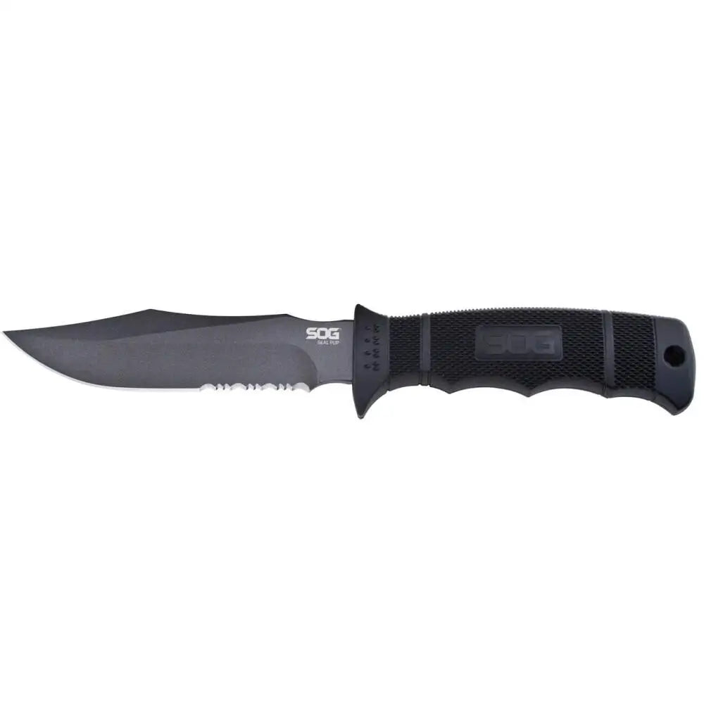 Sog Specialty Knives & Edged Tools|knives Tools Sog Seal Pup Fixed Blade Knife 4-3/4’’ Clip Point Black with Nylon