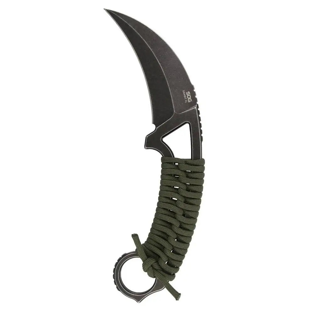 Sog Specialty Knives Sog Gambit Xl Fixed Knife 4’’ Karambit Blade Od Green Box Buy at Faith and Freedom Outdoors