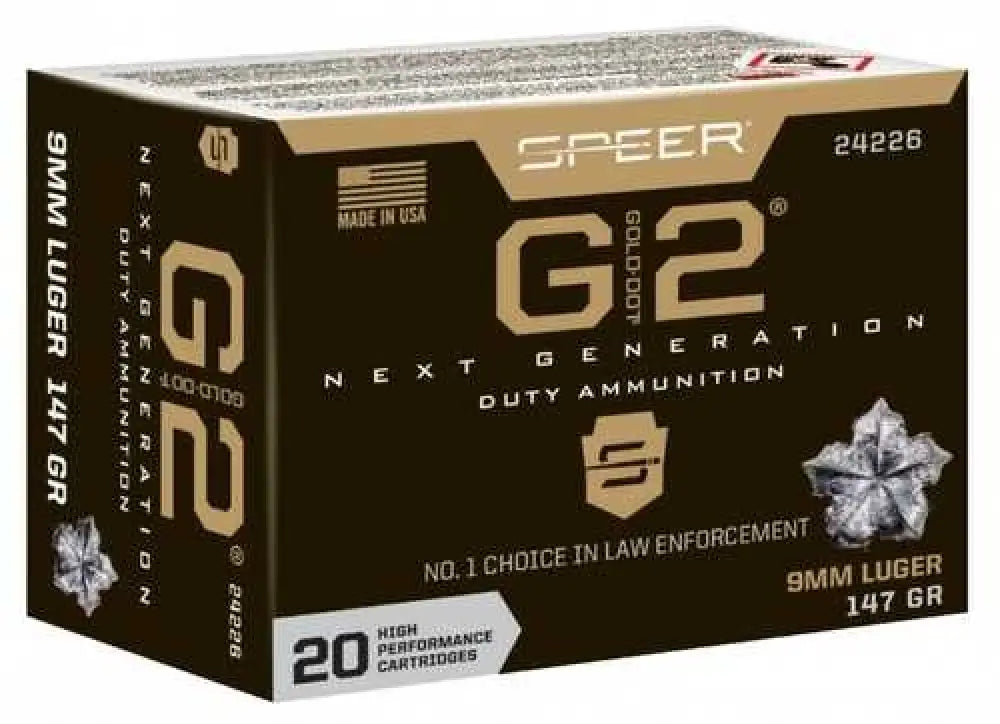 Speer Gold Dot 9mm Luger Ammunition – Ultimate Self-defense Performance - 147 Grain / Hollow Point - Handgun Ammo