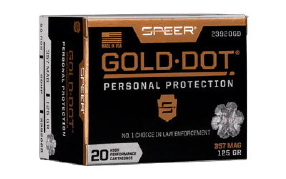 Spr Gold Dot 357mag 125gr Hp 20/200 Buy at Faith and Freedom Outdoors - Gold Dot Hollow Point