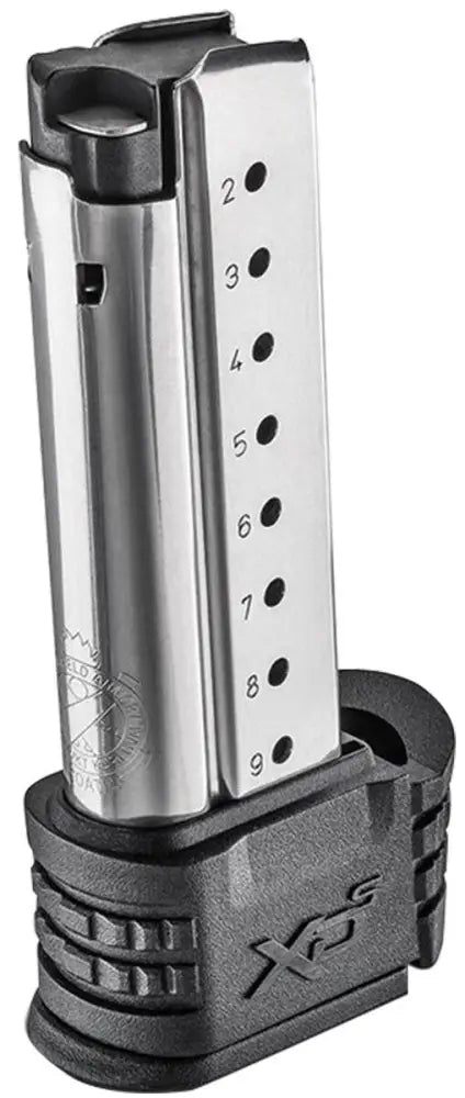 Springfield Armory Handgun Magazines Xd(s) Magazine w Black X-tension 9mm 9/rd Stainless Buy at Faith and Freedom